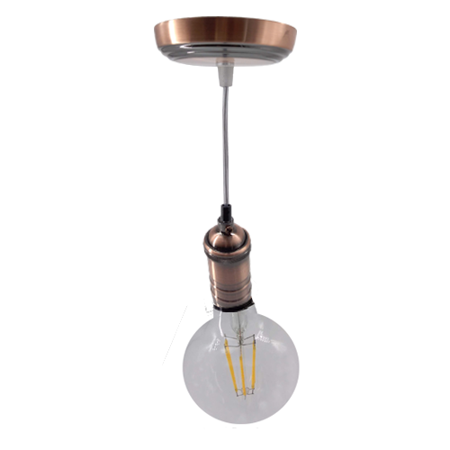 KIT COLG.E27 C/PORTALAMP.VINTAGE BCE.ROJIZO 9505